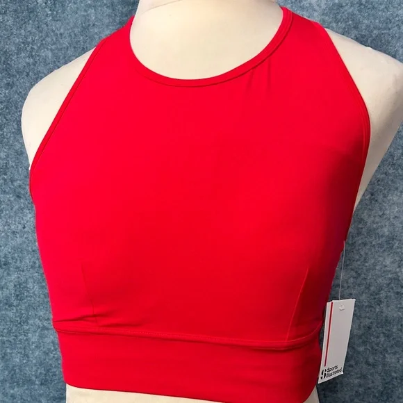 NWT: Sports Illustrated Red Strappy Racerback Sports Bra - Picture 5 of 7